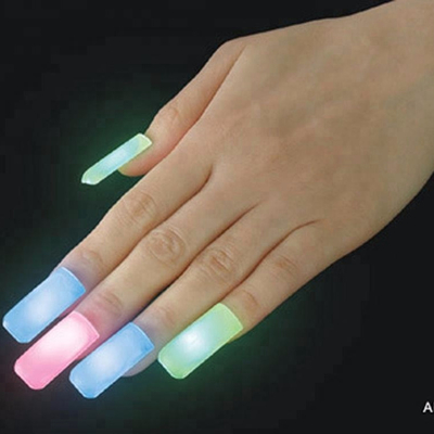 Nieuwheid Verlicht vingernagel in verschillende kleuren voor nachtclub Gelegenheid 10 * 30 * 10mm